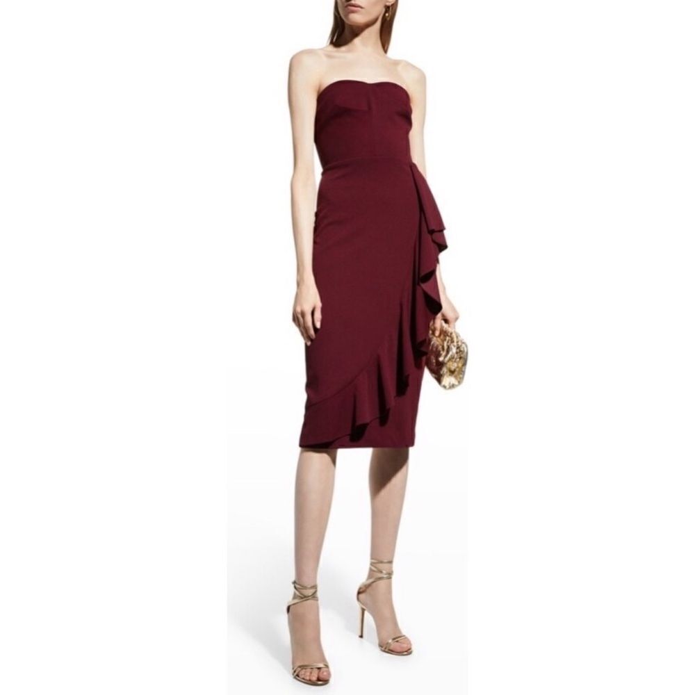 NWT Dress the Population Liv Strapless Ruffled Dress-J14